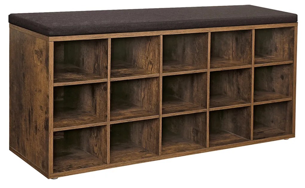 Sapateira com banco 30 x 105 x 48 cm castanho Vintage-castanho