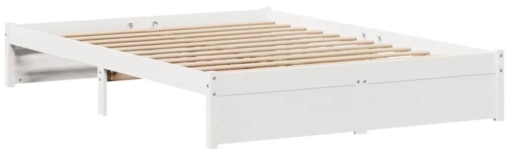 Cama sem colchão 120x190 cm madeira de pinho maciça branco