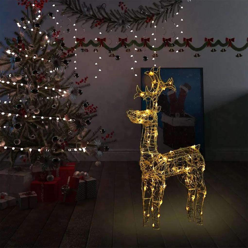 Rena de Natal com 90 luzes LED para Exterior - Branco Quente