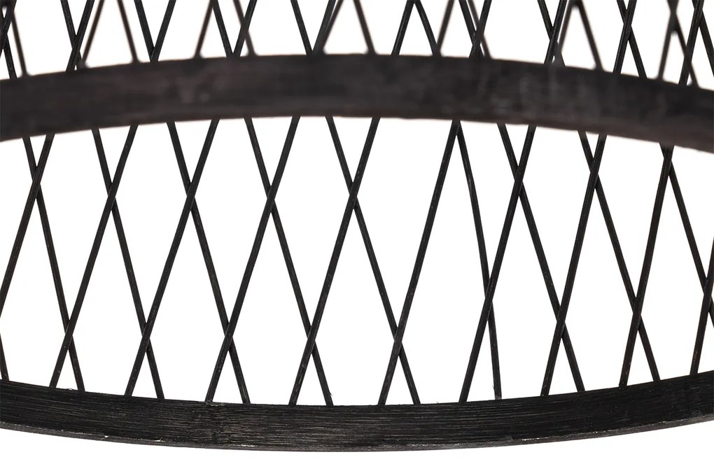 Candeeiro suspenso rural para exterior rattan preto 40x55 cm - Calamus Rústico