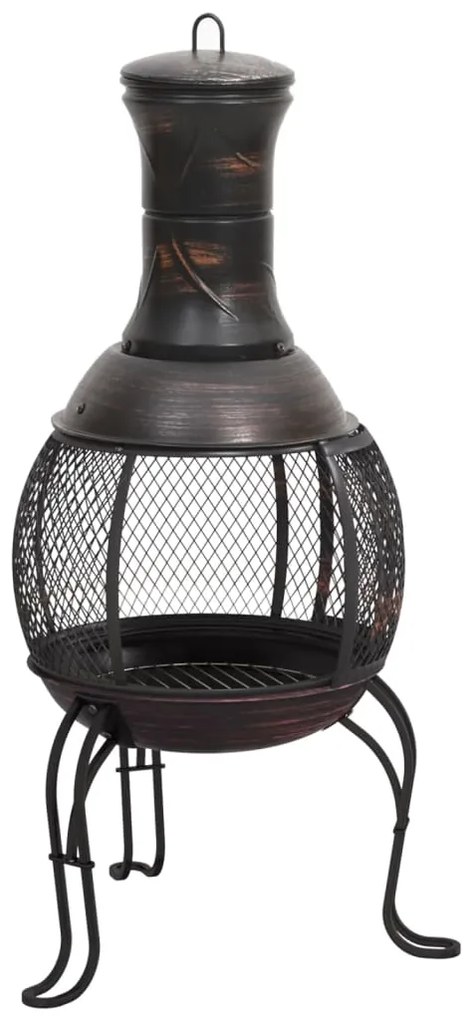 Fogareiro de jardim com atiçador 39x39x90 cm aço