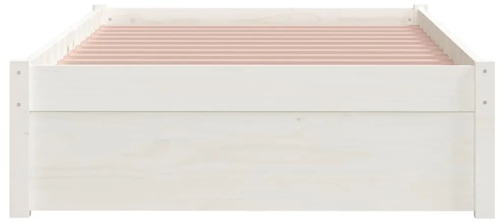 Estrutura de cama 90x200 cm madeira maciça branco