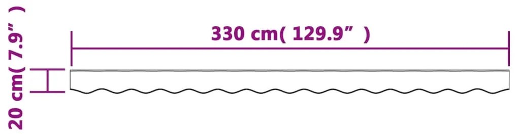 Tecido substituição p/ sanefa toldo 3,5 m riscas amarelo/branco