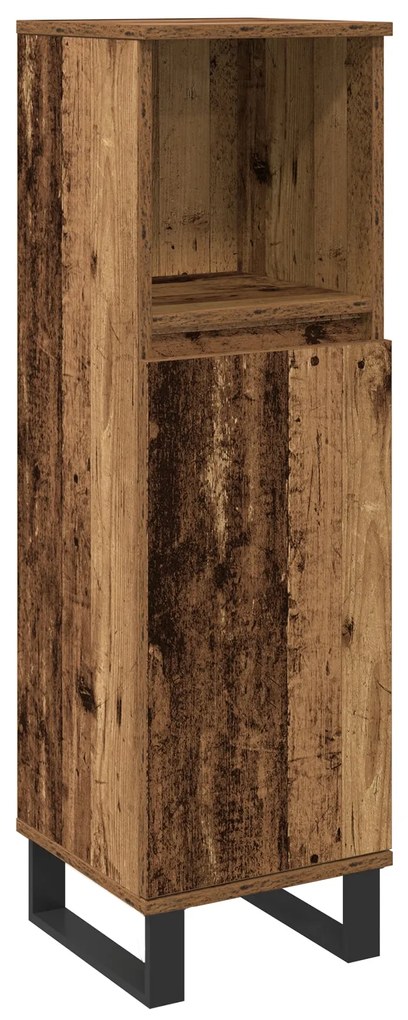 Conjunto de 3 Peças de Móveis para Casa de Banho Madeira Antiga Aglome