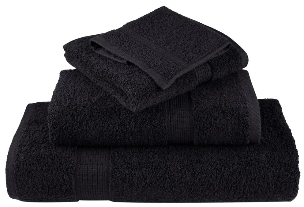 Toalhas de mãos premium SOLUND 10 pcs 30x30 cm 600 g/m2 preto