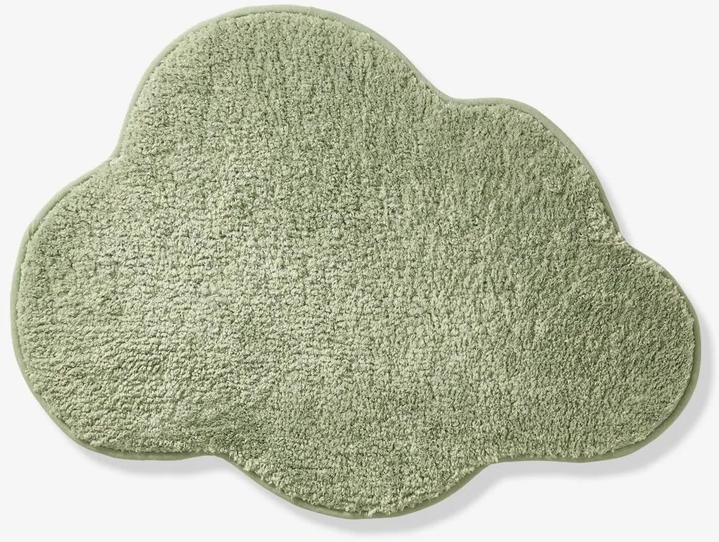 Tapete Vertbaudet suave em forma de nuvem para criança verde-salva