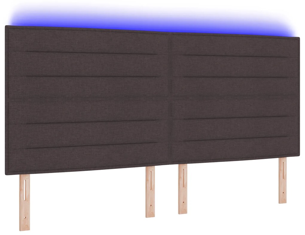 Cabeceira Design Linhas Castanha Escura 200 cm Tecido