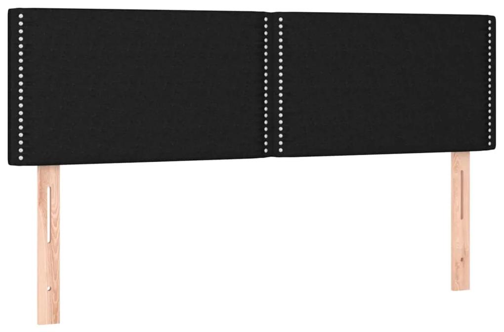 Cama com molas/colchão 140x190 cm tecido preto