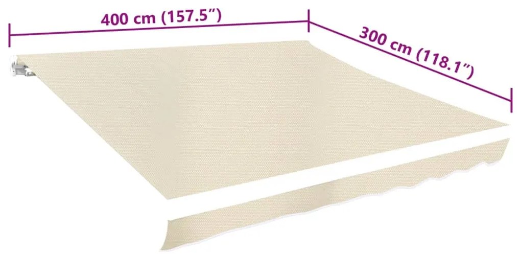 Lona para toldo creme 4 x 3 m (sem estrutura/caixa)