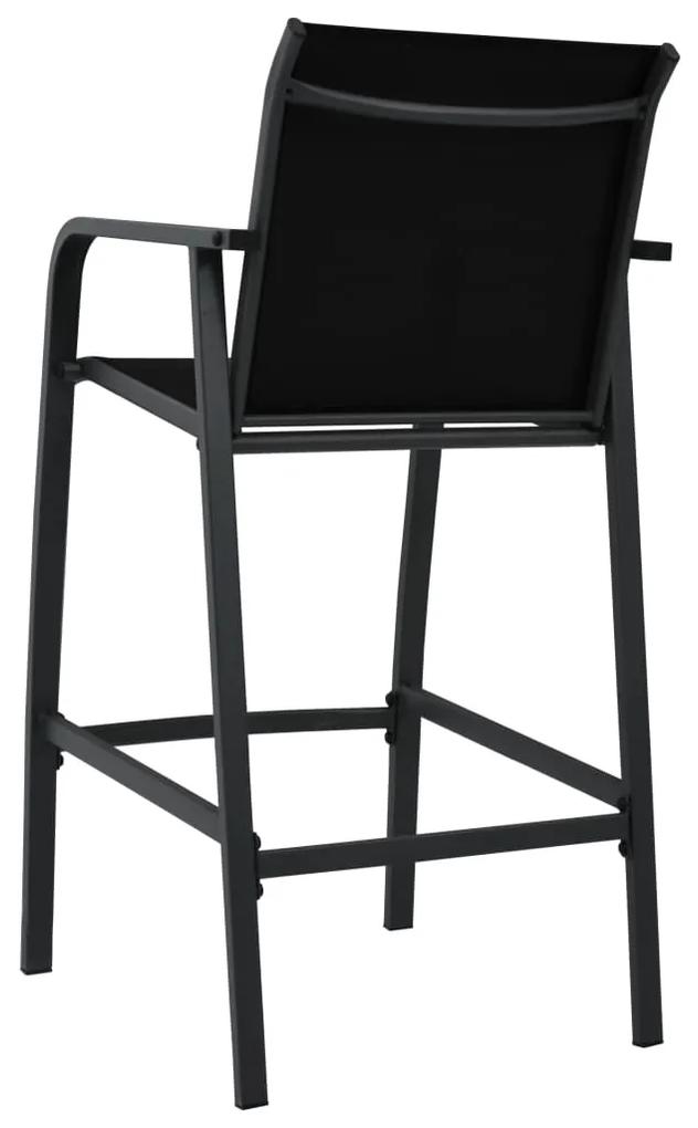 Cadeiras de bar para jardim 4 pcs textilene preto