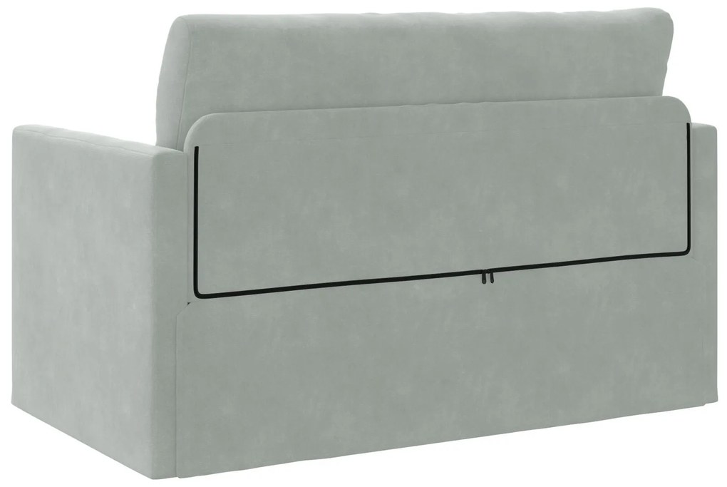 Sofá Cama de Chão 2-em-1 Cinza Claro 124x204x61 cm Veludo