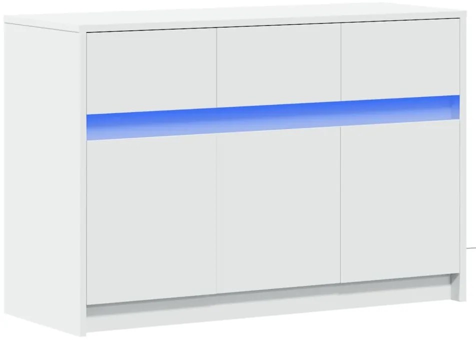 Móvel de TV com luzes LED derivados de madeira branco