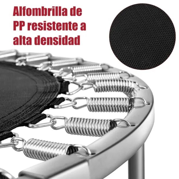Mini trampolim dobrável, com capacidade para 150 kg para crianças e adultos 97 x 97 x 21,5 cm vermelho