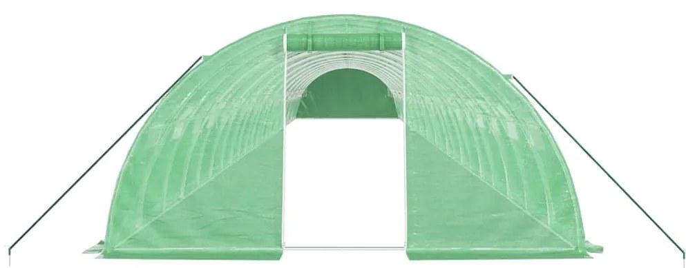 Estufa com estrutura de aço 96 m² 24x4x2 m verde