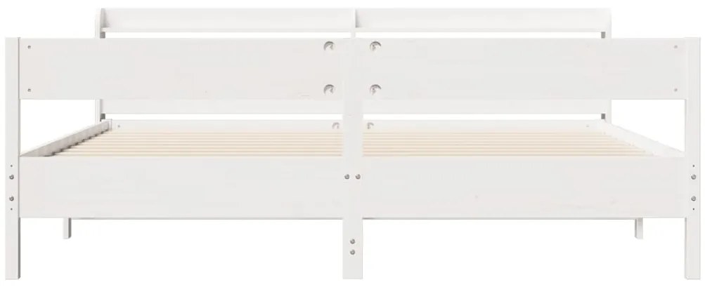 Cama sem colchão 180x200 cm madeira de pinho maciça branco