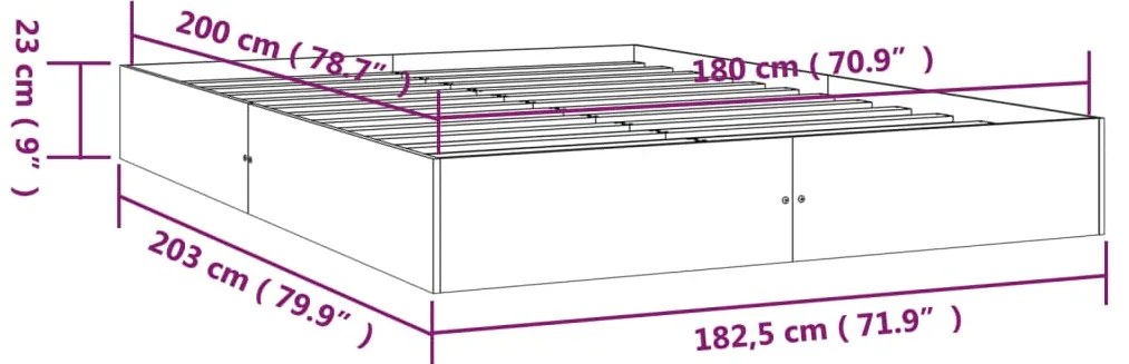 Estrutura de cama super king pinho maciço 180x200 cm branco