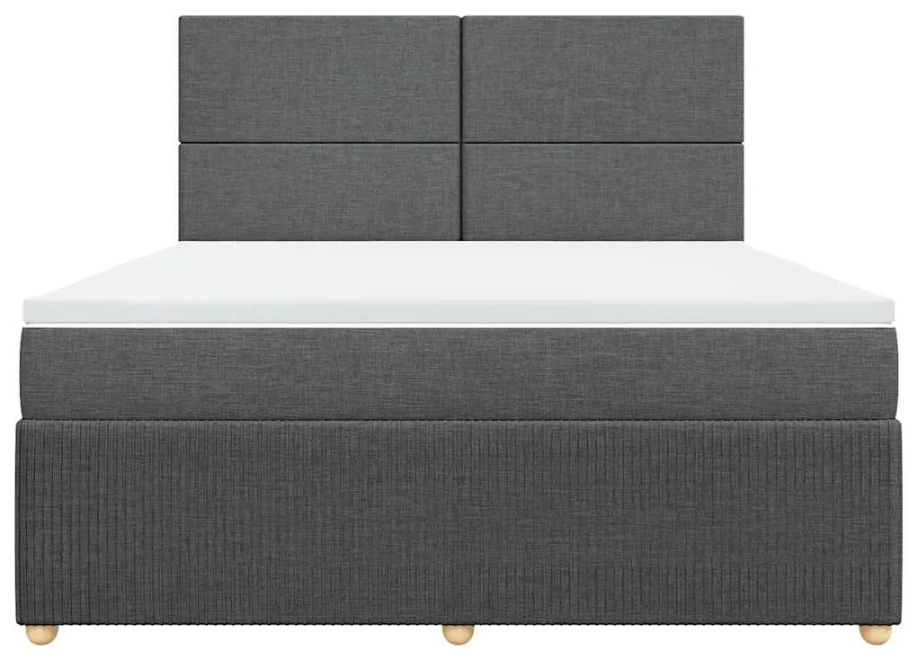 Cama com molas/colchão 180x200 cm tecido cinzento-escuro