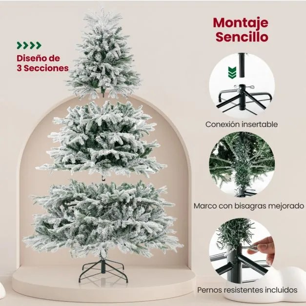 Árvore de Natal artificial pré-iluminada de 215 cm com 450 luzes LED brancas quentes (ENFEITES NÃO INCLUIDOS) verde e branca