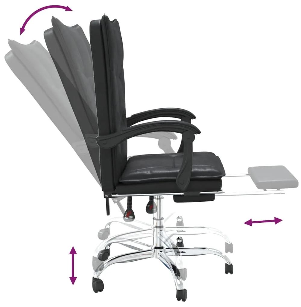 Cadeira de escritório reclinável couro artificial preto