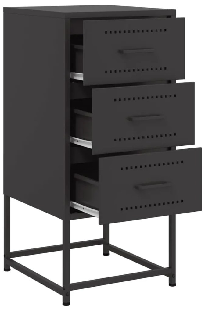 Mesa de cabeceira 36x39x78 cm aço preto