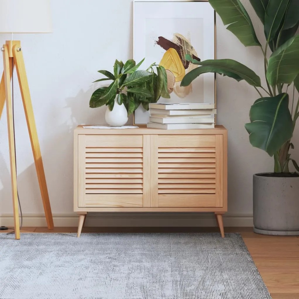 vidaXL Portas de armário 2 pcs com design de persiana pinho maciço