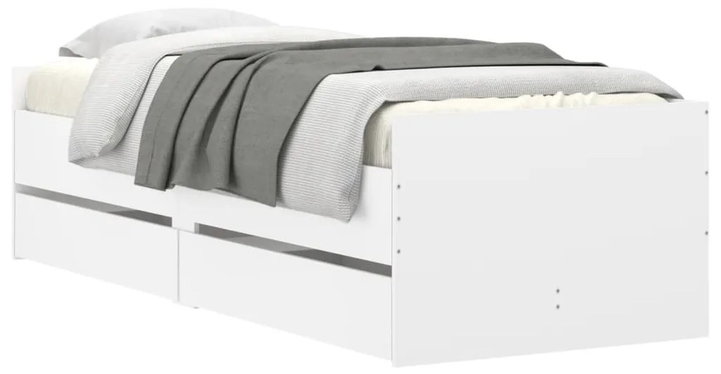 Estrutura de cama com gavetas 100x200 cm branco