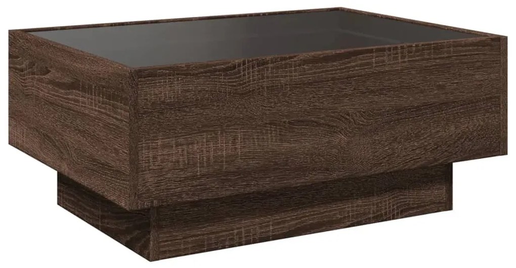 Mesa de centro c/ LEDs 70x50x30 cm derivados de madeira