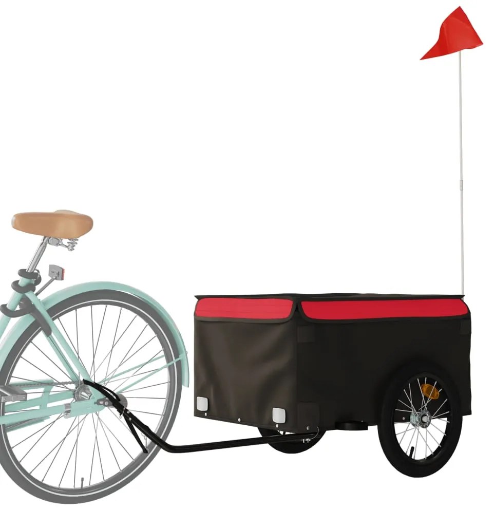 Reboque para bicicleta 45 kg ferro preto e vermelho