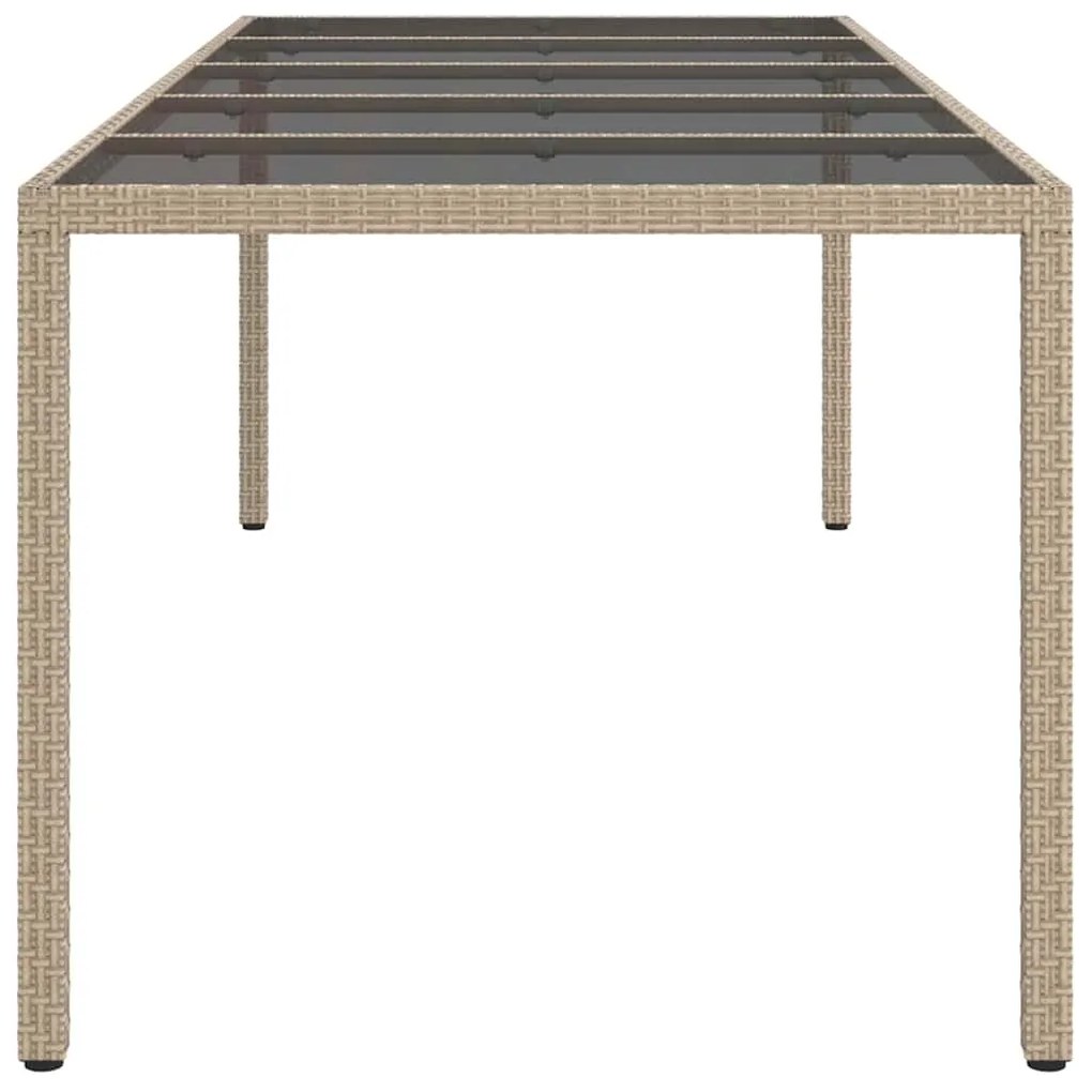 Mesa de Jantar para Jardim Bege 250x100x75 cm Vime PE
