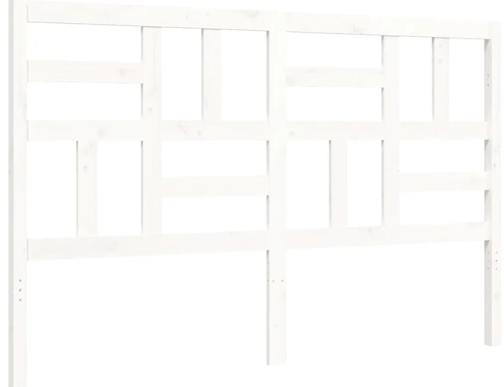 Estrutura de cama King Size com cabeceira madeira maciça branco