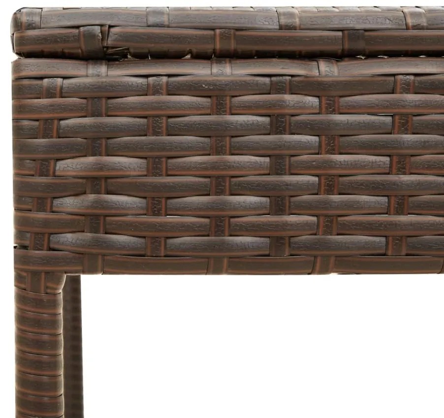 Espreguiçadeira com toldo e mesa vime PE castanho