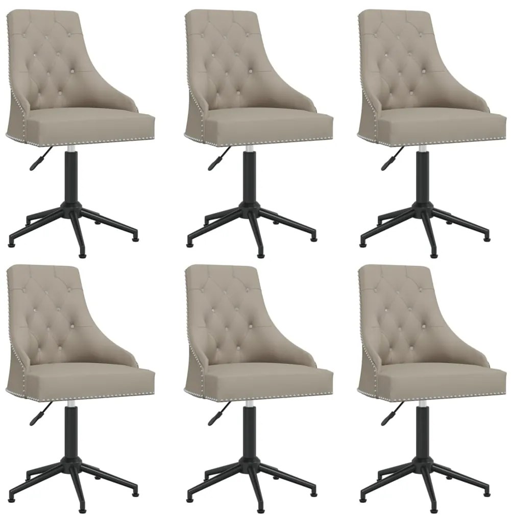 vidaXL Cadeiras de jantar giratórias 6 pcs veludo cinzento-claro