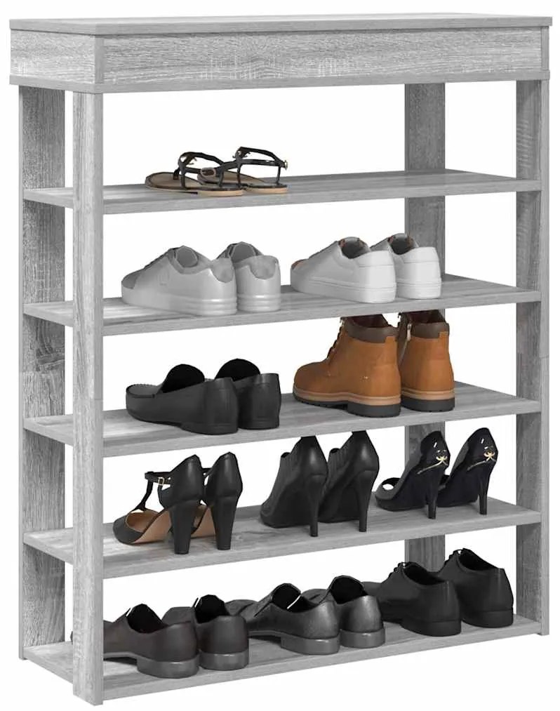 vidaXL Sapateira 80x30x98 cm derivados de madeira cinzento sonoma