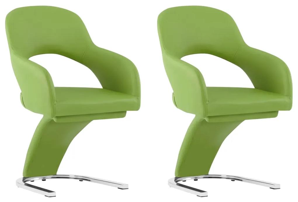 Cadeiras de jantar 2 pcs couro artificial verde - 276478