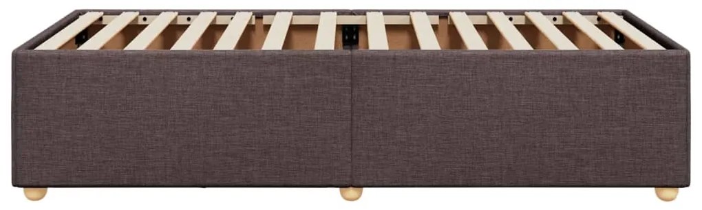 Estrutura de cama sem colchão 90x200 cm tecido castanho-escuro