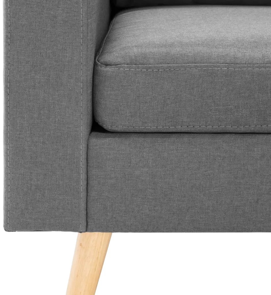 2 pcs conjunto de sofás tecido cinzento-claro