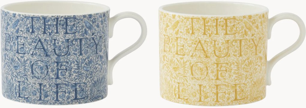 Canecas em porcelana Beauty of Life, conjunto de 4