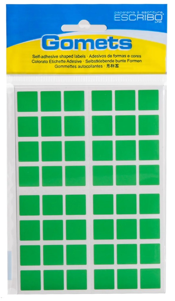Etiquetas Autocolantes Verde 15mm Pack 192