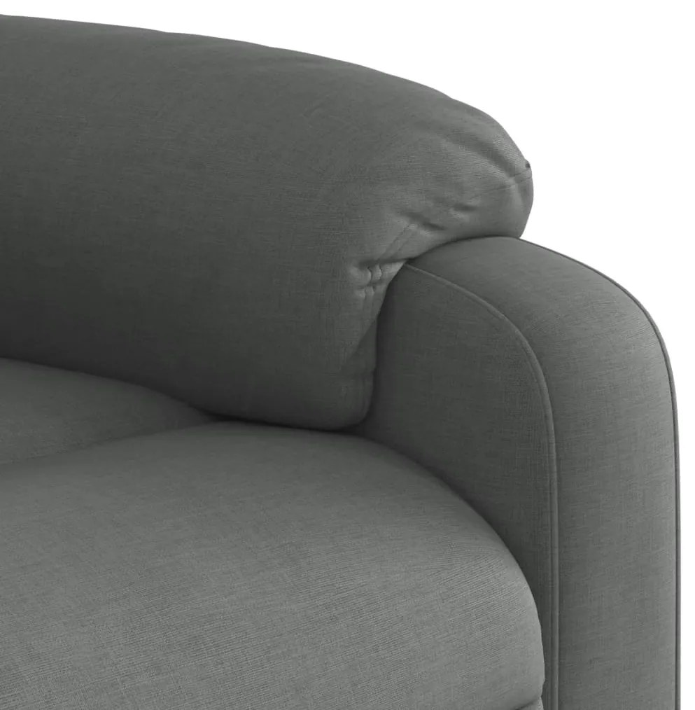 Poltrona elétrica elevatória massagens tecido cinzento-escuro