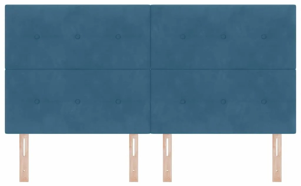 Cabeceira LED vidaXL Azul Escuro 90 cm Veludo