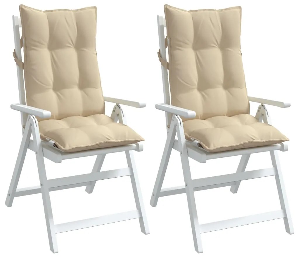 Almofadões p/ cadeira encosto alto 2 pcs tecido oxford bege