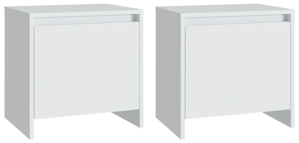 Conjunto de 2 Mesas de Cabeceira Tolie - Branco - Design Moderno