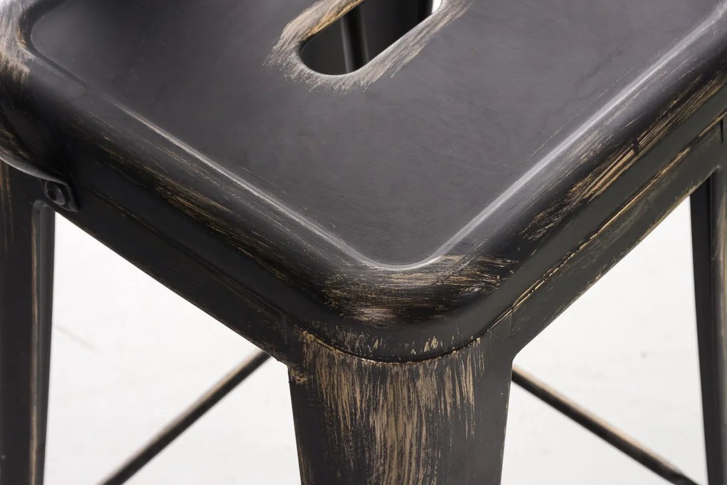 Banco de bar Aiden em metal 44 x 115 x 52 cm Preto + Dourado
