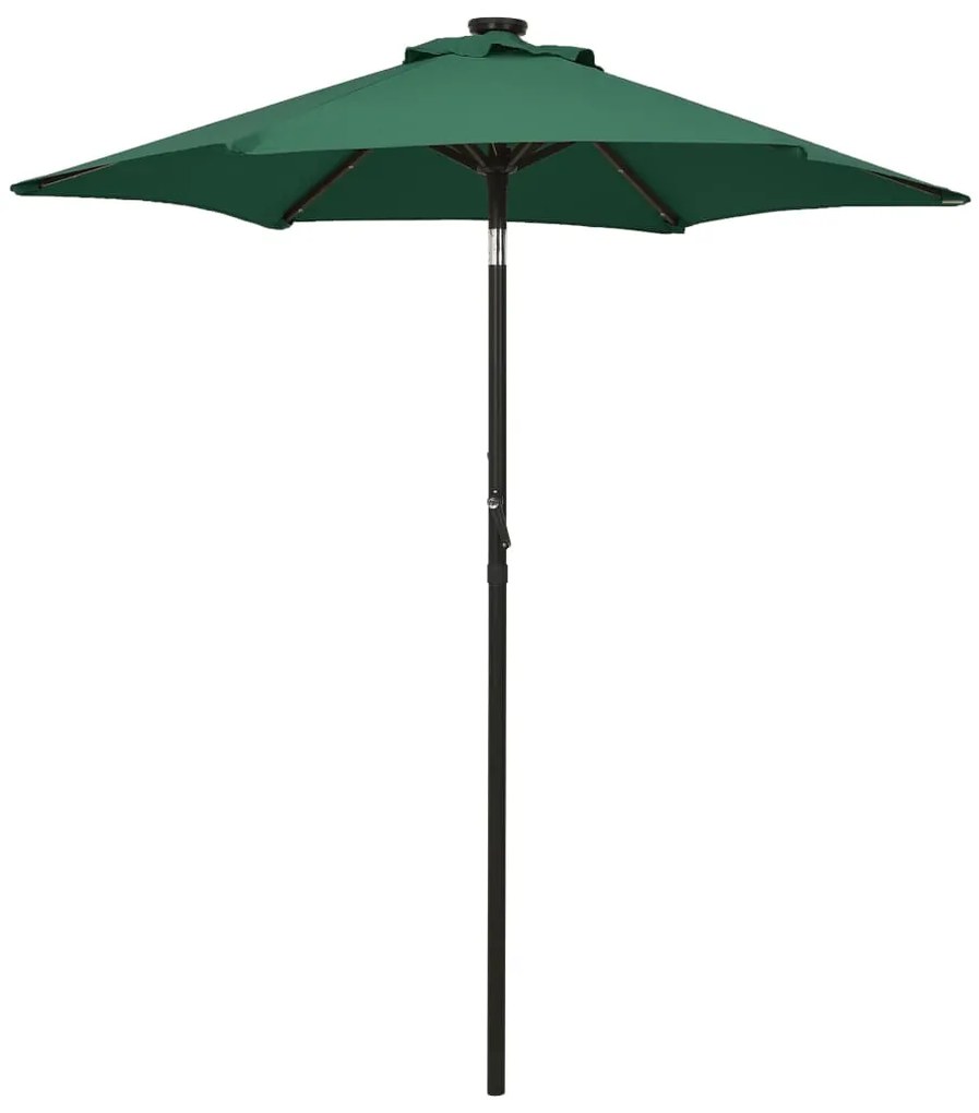 Guarda-sol de jardim com luzes LED 200x211 cm alumínio verde