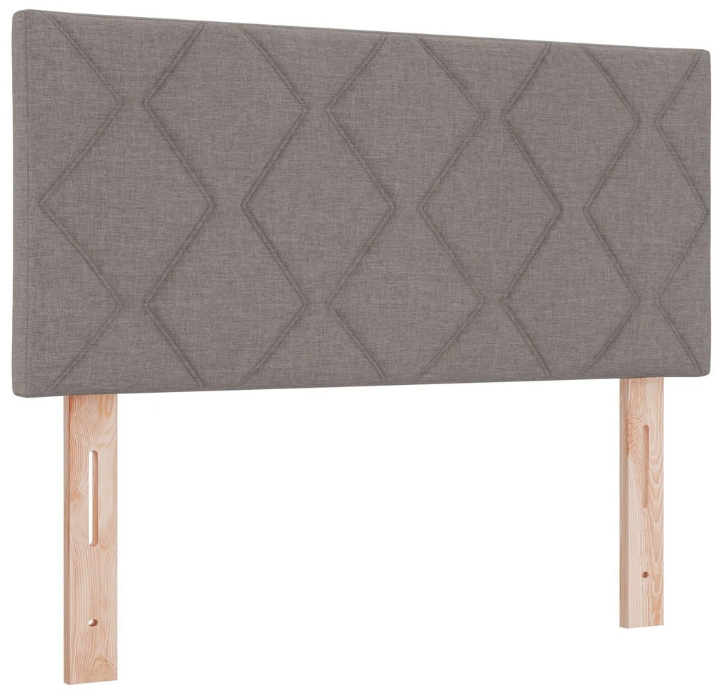 Cama Box com Colchão & LED Taupe 90x190 cm em Tecido