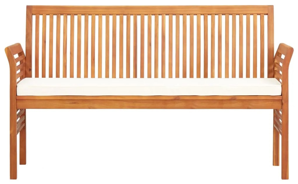 Banco de jardim 3 lugares c/ almofadão 150 cm acácia maciça