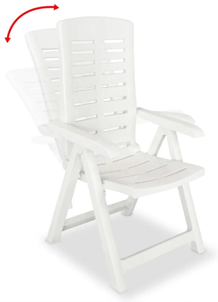 3 pcs conjunto de jantar para jardim polipropileno branco
