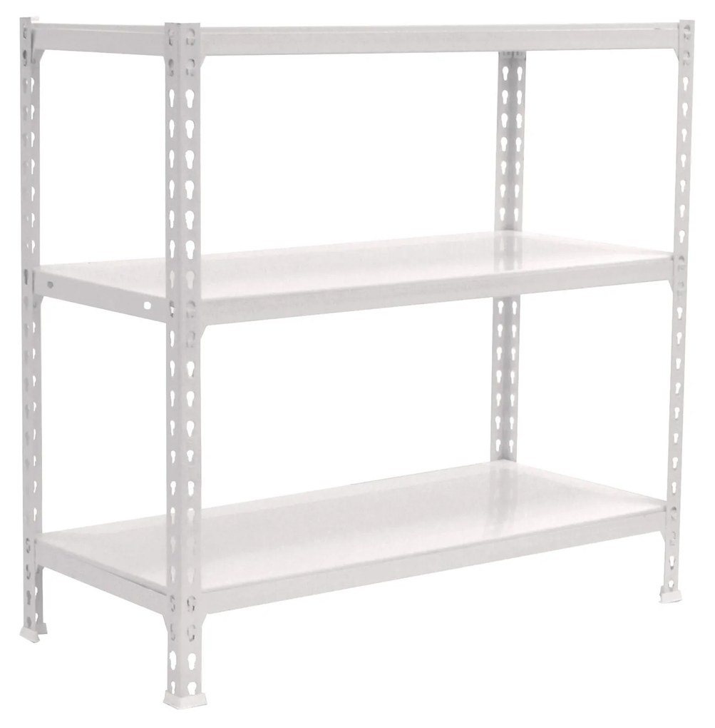 Estante com 3 Prateleiras METÁLICA SIMONCLICK MINI 3/300 1000 BRANCO/BRANCO Capacidade P/ prateleira 180 Kg Dimensões 1000x800x300 mm