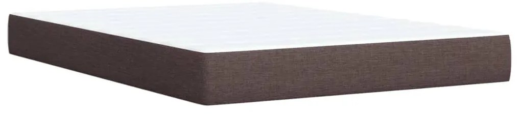 Cama com molas/colchão 140x200 cm tecido castanho-escuro