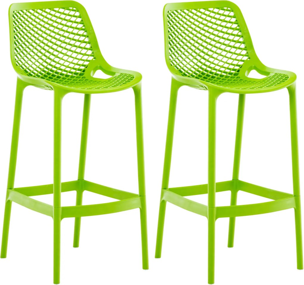 Conjunto de 2 bancos de bar Air 45 x 105 x 53 cm Verde